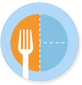 Portion control plate graphic